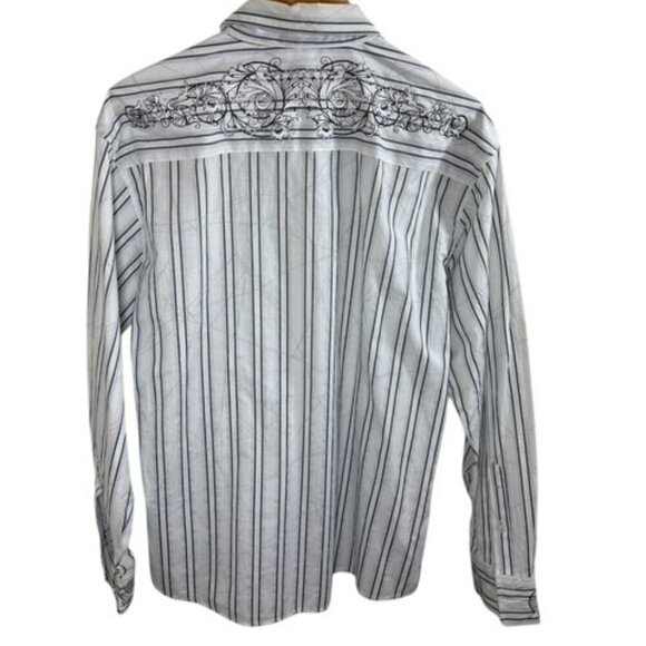 Lamasini Men's Button Up Western Cowboy Long Sleeve Y2K Shirt Large - Picture 2 of 13